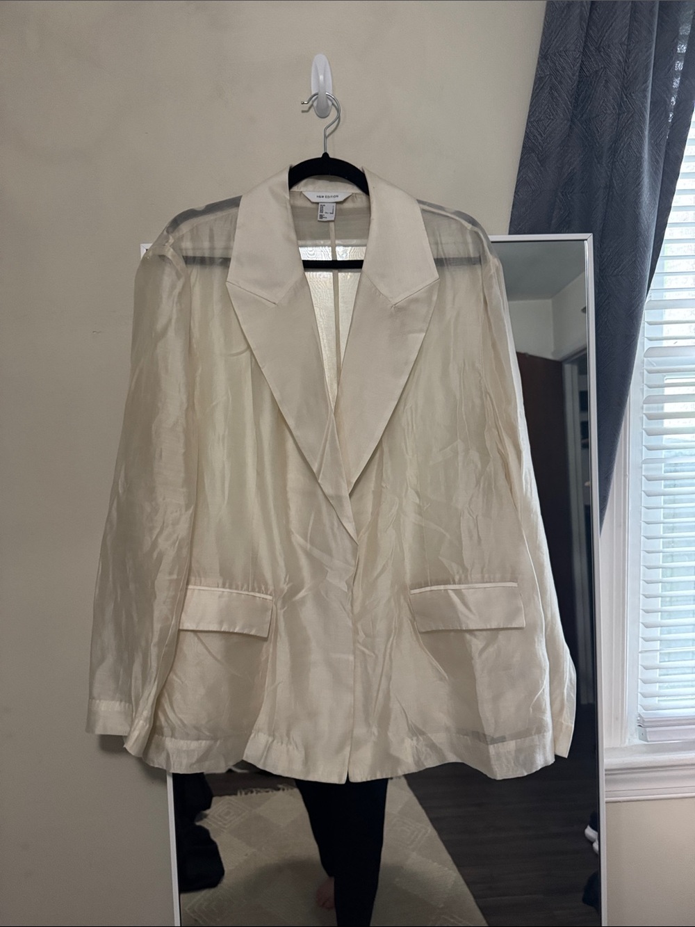 H&M Cream Satin Blazer Jacket